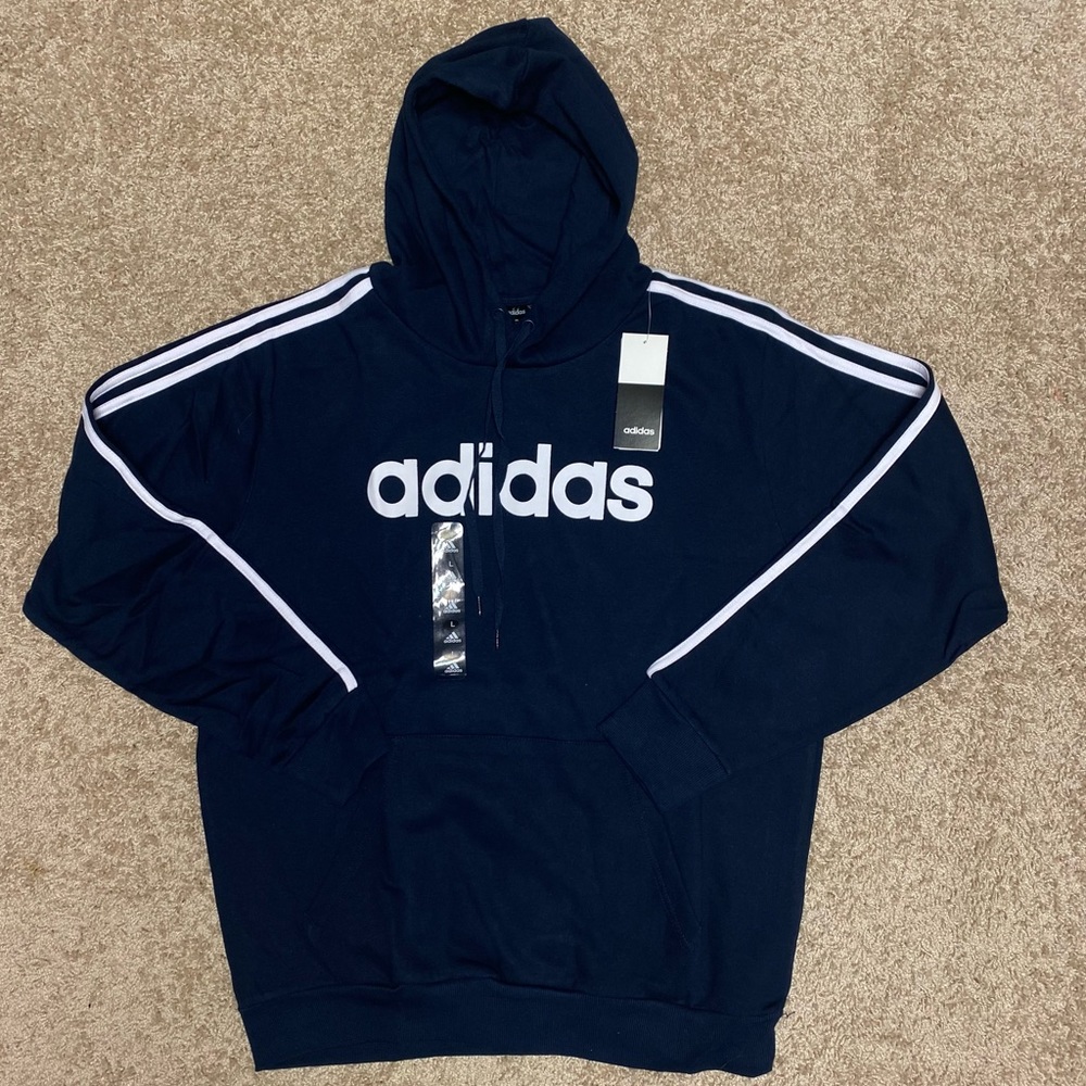 NWT Adidas LG 3-Stripes Hoodie